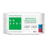 Salviette purificanti con lozione tonica No Spot, 20 pezzi, Doctor Fiterman