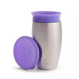 Tasse d'apprentissage Miracle 360 en acier inoxydable, +12 mois, violet, 296 ml, Munchkin