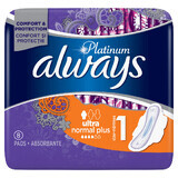 Always Platinum Ultra Normal Plus absorberend maandverband, 8 stuks, P&amp;G