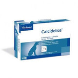 Calcium, fosfor en vitamine D3 supplement voor honden Calcidelice, 30 tabletten, Virbac