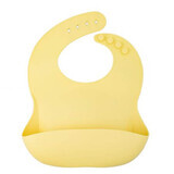 Bavoir réglable en silicone souple, jaune pâle, Oaki