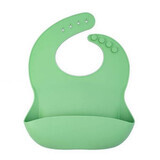 Bavoir réglable en silicone souple, vert pâle, oaki