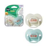 Anytime Orthodontische Fopspenen, 0 - 6 maanden, Wit / Blauw, 2 stuks, Tommee Tippee