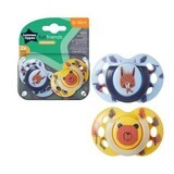 Sucettes orthodontiques amusantes, 6 - 18 mois, Bleu / Jaune, 2 pièces, Tommee Tippee