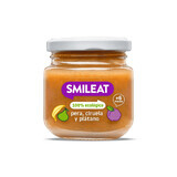 Purea biologica di pere, prugne e banane, +6 mesi, 130 g, Smileat