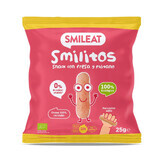 Pufuleti Smilitos Bio cu ulei de masline, banane si capsuni, +6 luni, 25 g, Smileat