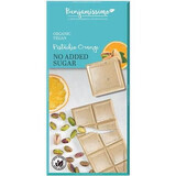 Biologische witte chocolade met pistachenoten en sinaasappels, 70 g, Benjamissimo