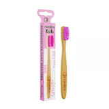 Brosse à dents en bambou pour enfants, rose, Nordics