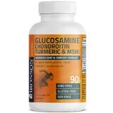 Glucosamine Chondroïtine Curcuma & MSM, 90 gélules, Bronson