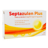 Septazulen Plus Honig und Zitrone, 2 mg/0,6 mg/1,2 mg, 24 Tabletten, Lozy's Pharmaceuticals