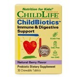 Supliment pentru echilibrarea florei intestinale si sustinerea sistemului imunitar ChildBiotics Immune and Digestive Support Childlife Essentials, 30 tablete masticabile, Secom