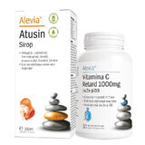 Sirop Atusin 150 ml + Vitamine C 1000 mg Retard avec Zn et D3 30 comprimés, Alevia