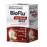 Bioflu Hot Drink Max, 1000 mg/200 mg/4 mg korrels voor orale suspensie, 8 sachets, Biofarm