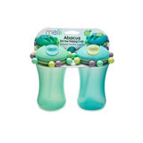 Set van 2 Abacus rietjesmokken, 2 x 340 ml, Blauw en Groen, Melii