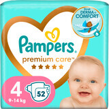 Pampers Premium Care Couche bébé Premium Care numéro 4, 9-14kg, 52 pcs