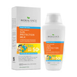 Latte solare per bambini SPF 50+, protezione molto alta UVA e UVB, Bio Balance, 150 ml, Biocart