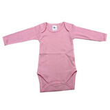 Rib romper lange mouw, 3-6 maanden, Roze, Baltic Baby