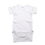 Ribkatoenen romper met korte mouw, 0-3 maanden, Wit, Baltic Baby