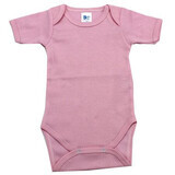 Kurzärmeliger Baumwoll-Body Rib, 12-18 Monate, Rosa, Baltic Bebe