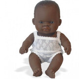 African boy baby doll, 21 cm, +10 months, Miniland