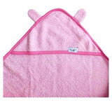 Baby handdoek met oren, 80x80 cm, Roze, Tuxi Merken