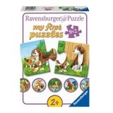 Dierenfamilies puzzel, +2 jaar, 9x2 stukjes, Ravensburger