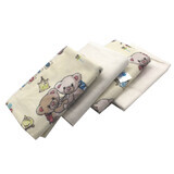 Teddybeer gedessineerde veren luier, 4 stuks, 70x80 cm, Baltic Bebe