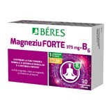 Magneziu forte 375 mg + B6, 30 comprimate filmate, Beres Pharmaceuticals Co