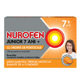 Nurofen Junior  7 ani+ 100 mg cu aromă de portocale, 12 capsule, Reckitt Benckiser