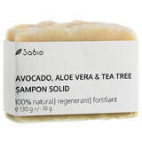 Natuurlijke vaste shampoo met avocado, aloë vera en tea tree, 130 g, Sabio