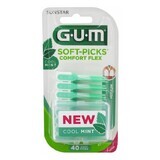 Perii interdentare cu aroma de menta Soft-Picks Comfort Flex Medium, 40 bucăți, Sunstar Gum