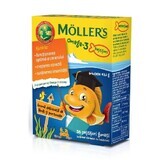 Omega-3 gummivisjes met citroen- en sinaasappelsmaak, 36 geleitjes, Moller's