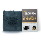 Feuchthaltende schwarze Seife mit Aktivkohle und Schlamm, 120 g, Techir