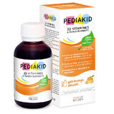 Sirup mit Orangen- und Aprikosengeschmack 22 Vitamine und Spurenelemente, 125 ml, Pediakid