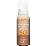 Daily Defense Mousse Crème Solaire SPF 50 Visage, 75 ml, Evy Technology