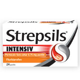 Strepsils Intensive Sans Sucre Arôme Orange, 24 comprimés, Reckitt Benckiser Healthcare