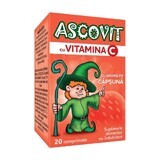 Ascovit avec vitamine C goût fraise, 20 comprimés, Omega Pharm