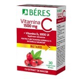 Vitamina C 1500 mg RETARD + Vitamina D3 3000 UI, 30 comprimate, Beres