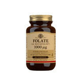 Acide folique Folate 1000 ug, 60 comprimés, Solgar