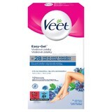 Veet Easy-Gel, waxstrips voor lichaamsontharing, gevoelige huid, zoete amandelolie, 12 stuks