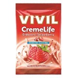 Bomboane fără zahăr cu căpșuni Creme Life, 60 g, Vivil