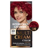 Joanna Multi Cream Color, haarverf, 34 intens rood, 1 stuk