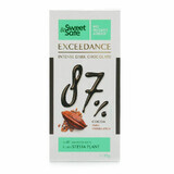 Zwarte chocolade, intens bitter 87% Zoet &amp; Veilig, 90 g, Sly Nutrition