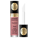 Eveline Cosmetics Wonder Match Velour Cheek&amp;Lip, fard e rossetto liquido, n. 02, 4,5 ml