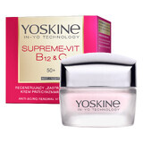 Yoskine Supreme-Vit B12 + C 50+, crema de noche regeneradora antiarrugas, 50 ml