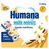 Humana Milk Minis Dessert, vanillepap, na 8 maanden, 4 x 100 g