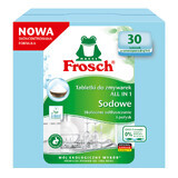 Frosch set, All In 1 vaatwastabletten, soda, 30 stuks + afwasmiddel gel, lime, 650 ml + recycle zakjes, 3 stuks gratis