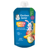 Gerber Junior Toetje in een tube, banaan, peer, appel, perzik, zonder toegevoegde suiker, na 1 jaar, 110 g