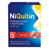 NiQuitin Transparant 7 mg/ 24h, transdermaal systeem, pleister, 7 stuks 