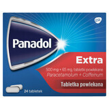 Panadol Extra 500 mg + 65 mg, 24 filmomhulde tabletten